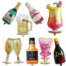 1Set 8Pcs Whiskey Wine Bottle Beer Cup Balloons Creative Style Balloon Deco