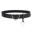 Women Belt Fashion Pu Leather Metal Heart Pin Buckle Belt Party Dress Decor