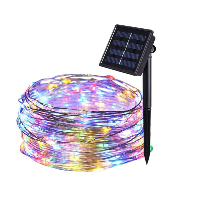 100 LED Solar String Light Outdoor Copper Wire Garland Lamp (Colorful)