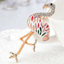Enamel Rhinestone Flamingo Brooch Pin Shirt Collar Pin Jewelry Wedding GiftDD3C