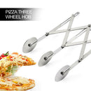 Stainless Steel 3 Wheels Pizza Pastry Cutter Dough Divider Flexible Roller