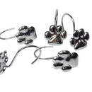 12Pcs Set Cat Footprint Decorative Shower Curtain Hooks Rust Proof Rings Ha