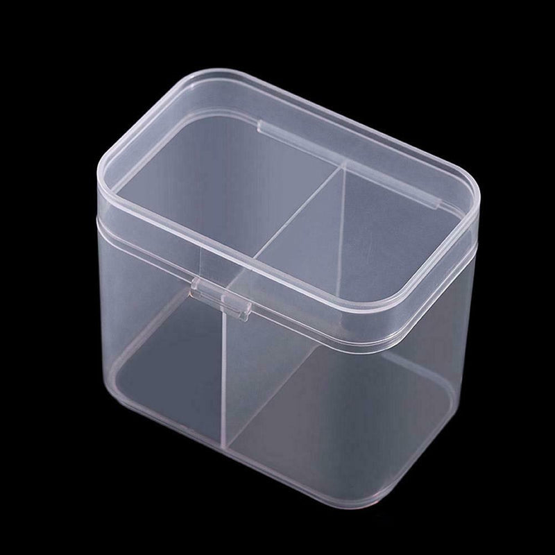 2 Grids Plastic Nail Towel Storage Box Clear Nail Art Jewelry Organizer