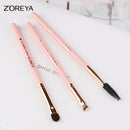Zoreya Brand 3Pcs Face Makeup Brush Eye Make Up Tools Portable Makeup Brush L9W2