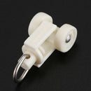 Plastic White Rail Curtain Rollers 12mm Diameter Wheel 40 pcs