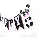 Panda Happy Birthday Felt Banner Bunting Garland for Kids Birthday Party Deco ^