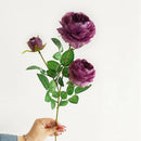 3 Heads Artificial Flowers Peony Bouquet Silk Flowers Bridal Bouquet Fall V