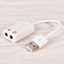 USB Sound Adapter to 3.5mm Mini Jack Audio & Microphone Mic for SkypePC Lapto JR
