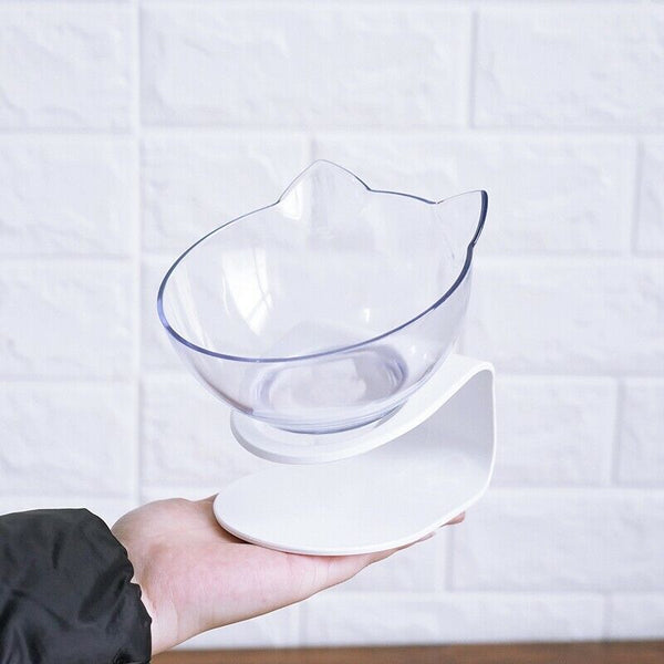 Cute Cat Bowl Cat Ears Transparent Anti Skid With Raised Stand Pet Food And