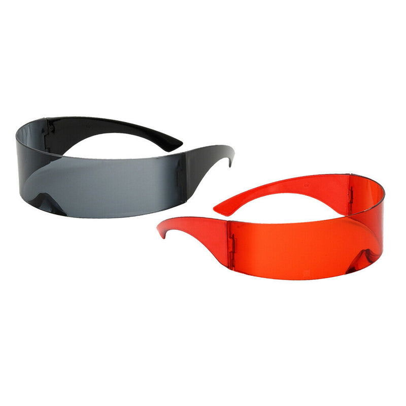 2x Women Mens Futuristic Wrap Visor Sunglasses Shield Sun Glasses Eyewear