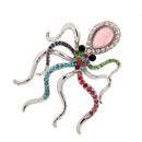 Octopus Pin Brooch Sparkling Rhinestone Crystal Sea Animal Octopus Brooch