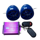12V Motorbike Audio Stereo Sound System USB MP3 w/ Dual Speaker Purple+Blue
