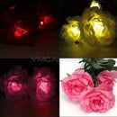New Outdoor Landscape Light Solar Power 3 LED Rose Flower Lamp for House Garden