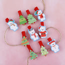 10pcs Christmas Tree Elk Wooden Clip Photo Paper Postcard Craft DIY ClipsY5