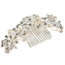Crystal Rhinestone Wedding Flower Pearls Hair Clip Hair Comb For Women Bride ME