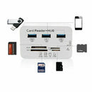 White 3-Port USB 3.0 Hub MS SD M2 TF Multi-In-1 Memory Card Reader Adapter YJN