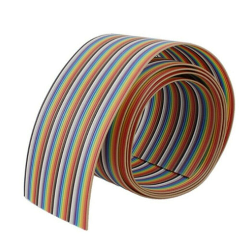 1M 40pin Wire Flat Color Rainbow Ribbon Cable Wire Durable Copper 1.17MM