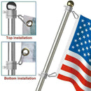 2* Alloy Metal Flag Pole Flagpole Rotating Rings Clip Mounting Wrap Gr K2H7 T6S9