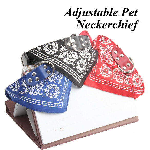 Hot New Large Adjustable Pet Dog Cat Bandana Scarf Collar Neckerchief