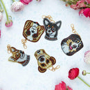 5pcs Dog Shape Key Chain Gift DIY Diamond Painting Special Shape Full Drill