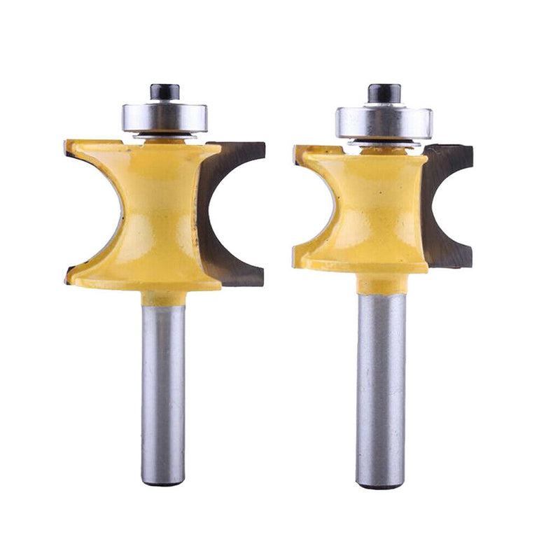 2x Half Round Bullnose Router Bits 3/4 1/2 -inch Woodworking Milling Cutter