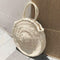 Simple Women Straw Big Round Handbag Tote Girl Circle Casual Beach Wristlet A