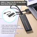 USB Type-C M.2 NVMe SSD Enclosure M-Key PCI-E Case (Black USB-A to USB-C) A