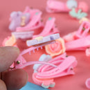 20Pcs Mixed multicolor baby kid children girls cartoon hair clips with bo R^i