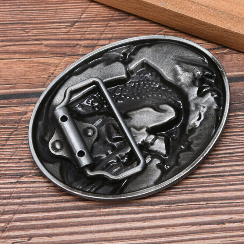 Western Cowboy Fish Belt Buckle For Mens Jeans Accessories Metal Belt Buc TwJ Hn