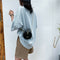 Mini Round Tote Shoulder Bag Women Leather Chain Messenger Purse (1 Black)