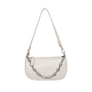 Alligator Pattern Shoulder Totes Bag Women Leather Chain Handbag (Beige)