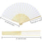 18 Pieces White Handheld Fans Cloth Fans Bamboo Folding Fans For Wedding De G1W6