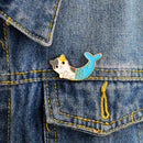 Enamel Mermaid Cat Brooch Pins Shirt Collar Pin Breastpin Women Jewelry Gift M&E