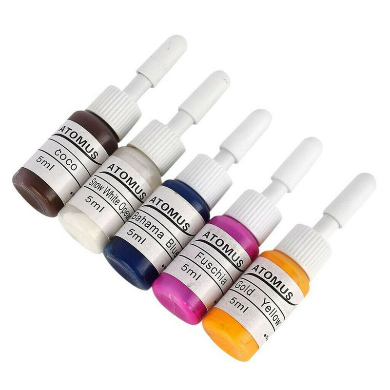 10 Colors 0.18oz/Bottle Professional Tattoo Ink Pigment Set Permanent Makeup .