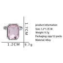 1 Pair Fashion Diamond Colorful Glass Cufflinks Cuff Links Womens Mens DressX5U2