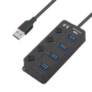 Usb Hub 3.0 5Gbps High Speed 4 Port Usb 3.0 Hub Splitter On/Off Switch For