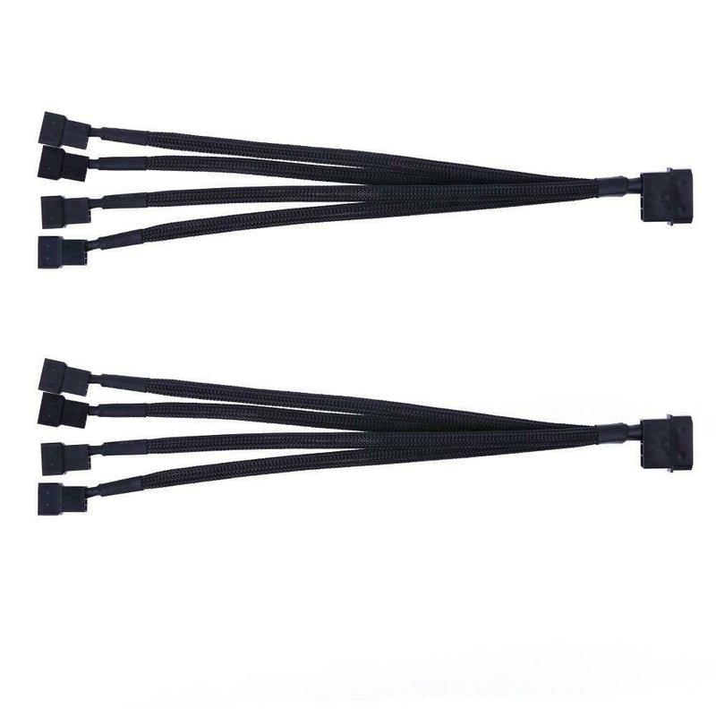 2pcs 4pin IDE Molex to 4-Port 3Pin/4Pin  Cooling Fan Splitter Power Cable