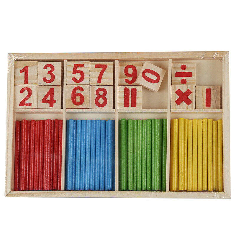 Baby Children Wooden Counting Math Game Mathematics Toys Kids Preschool EducN3O5