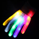 LED Flashing Gloves Glow 7 Mode Light Up Finger Tip Lighting Pair Rave Party ds
