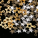 150x Retro Alloy Star Charms Pendant For Crafting Jewelry Making Accessories