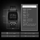 SKMEi Sports Steel Belt Watch Men's Led Digital Waterproof Electronic Watch