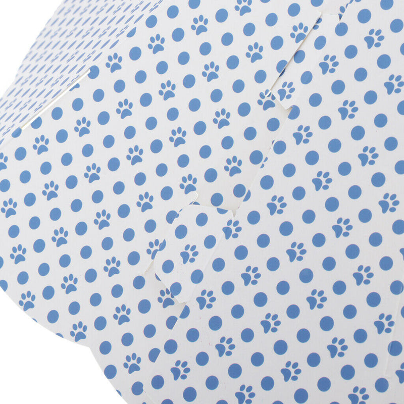 2x Pet Anti-bite Paper Collars Dog Resuable Collapsible Collar Paw Pattern-L