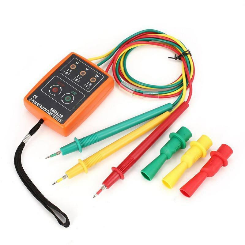 New 3 Phase Sequence Rotation Tester Indicator Detector Meter LED Buzzer wi S9J3