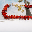 Ethnic Style Geometric Imitation Stone Red Necklace Conch Pendant Two-Piece
