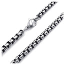 Jewelry Necklace for Men - Chain - 4mm Biker Retro Link - Stainless Steel - R1A7
