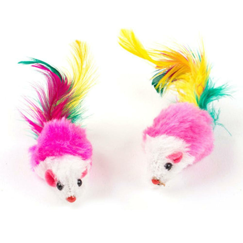 10pcs/Lot Soft Fleece False Mouse Feather Playing Toys For Pet Cat Funny Supplie