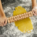 Christmas Snowman Embossing Rolling Pin Baking Cookies Cake Engraved Roller