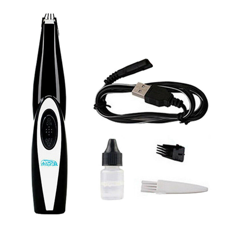 Dog Foot Ear Hair Trimmer Shaver Clippers Cordless Pet Grooming Tool Black