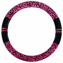 38cm leopard steering wheel cover in winter plush gear brake black/red