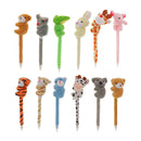 12 Plush Zoo Animal Pens Ballpoint Fluffy Plushie Pens Kids School Accs
